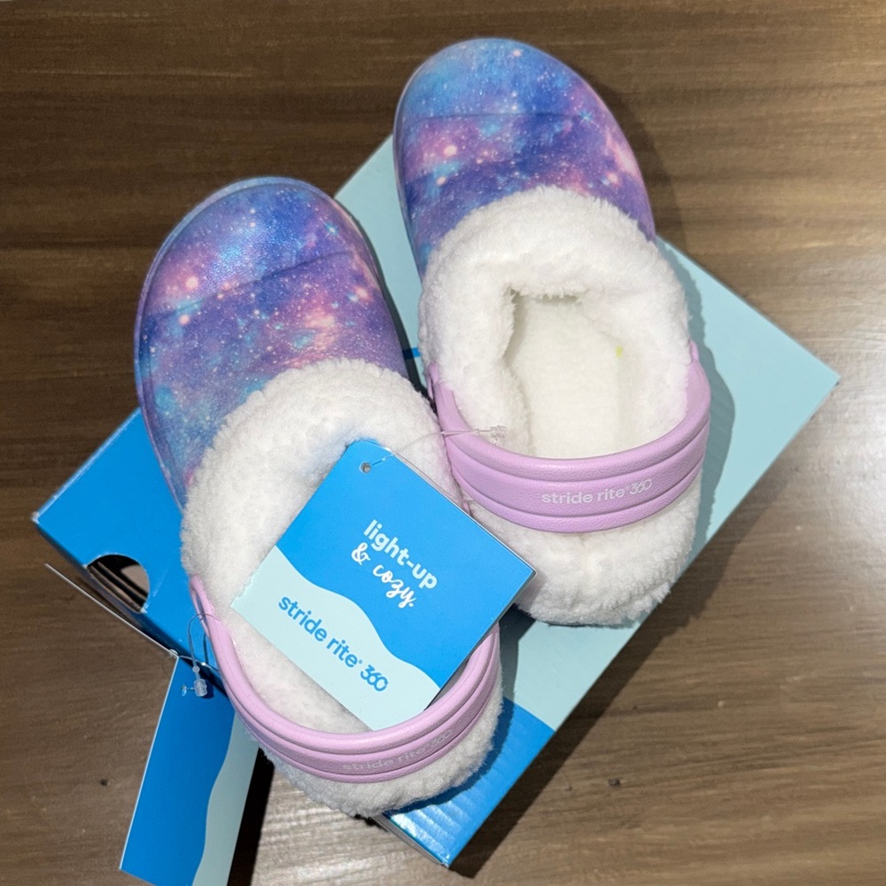 Stride Rite Purple Galaxy Light-Up Slippers